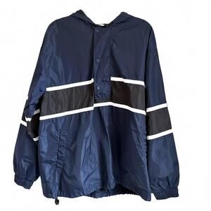 Nike | Men’s Windbreaker Hood Lightweight Jacket Blue Black White Size XL